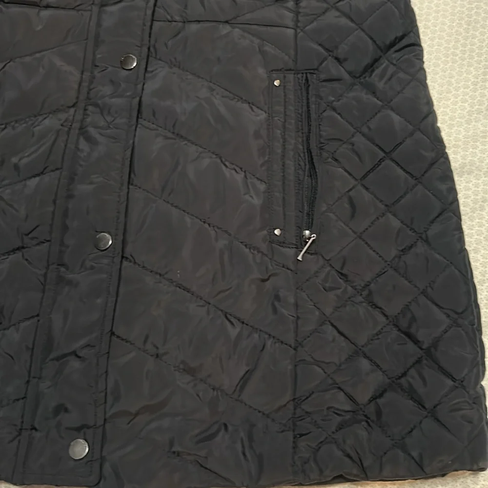 Weatherproof Quilted Puffer Long Vest Pockets with Zipper Black Size L, NWT - Picture 2 of 5